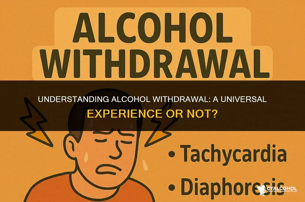 does everyone experience alcohol withdrawal