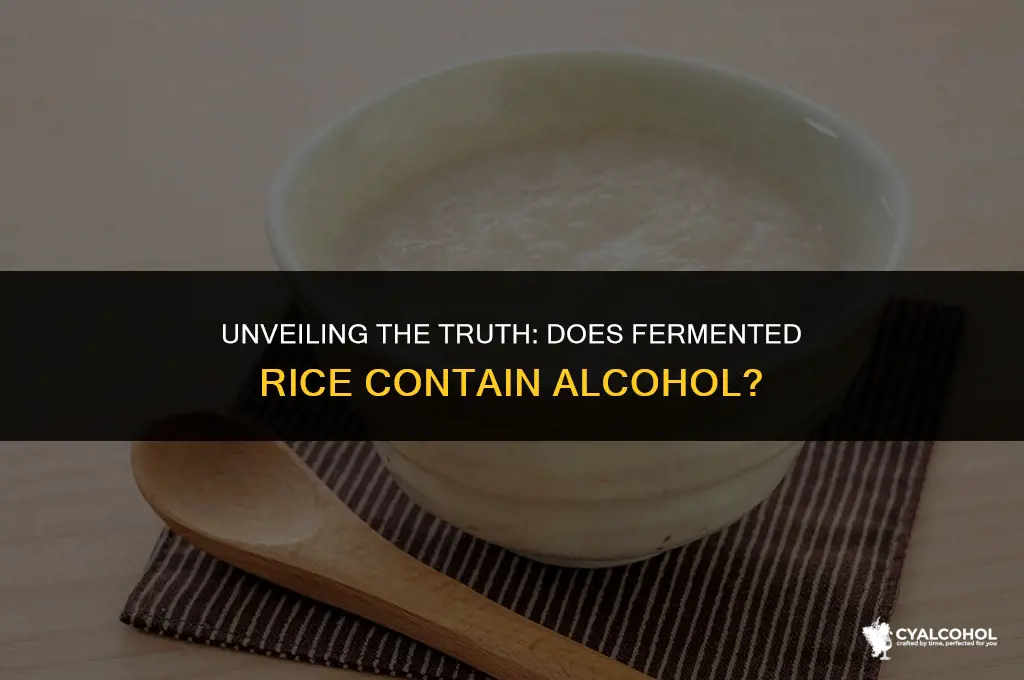 does fermented rice have alcohol