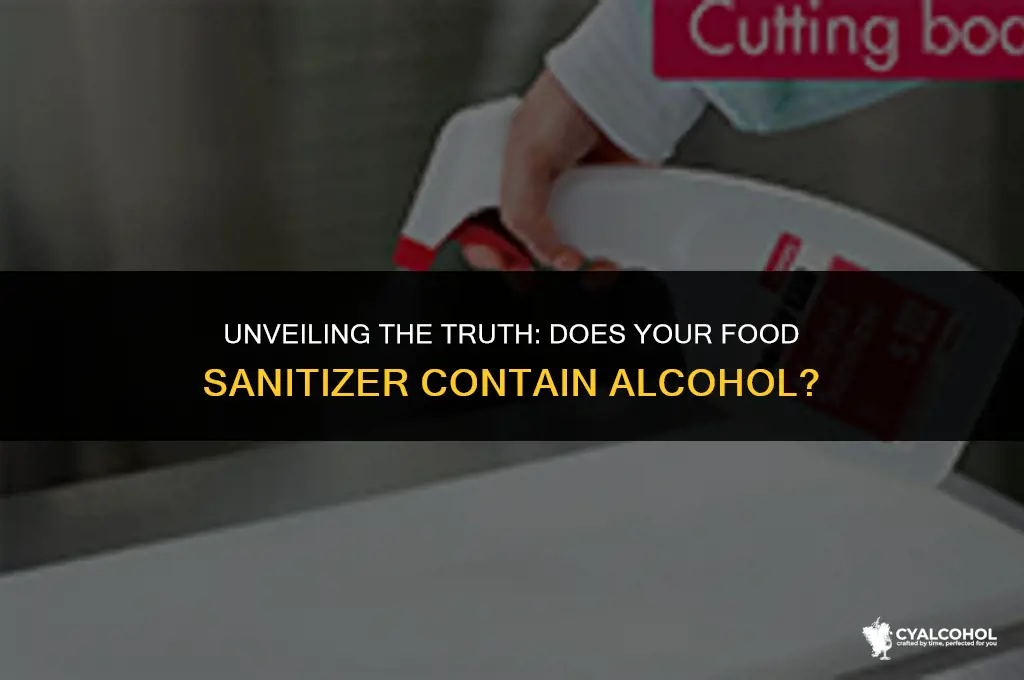 does food sanitizer have alcohol