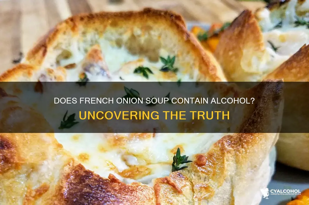 does french onion soup have alcohol in it