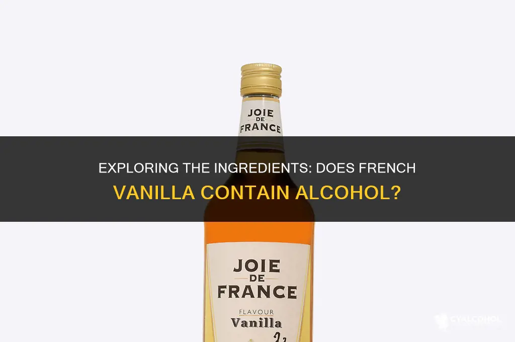 does french vanilla have alcohol