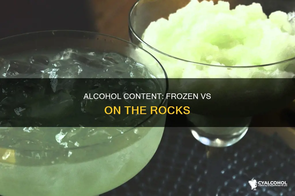does frozen or on the rocks have more alcohol