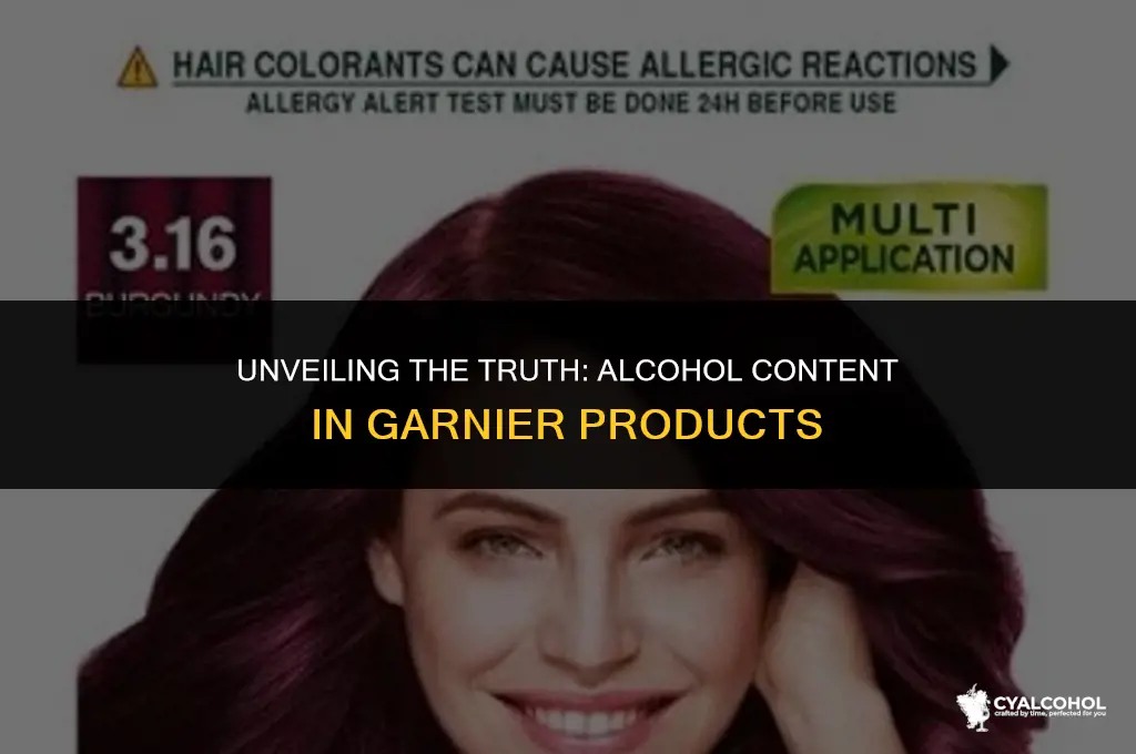 does garnier products have alcohol