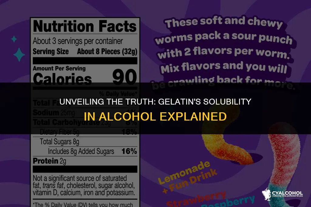 does geletin disolve in alcohol