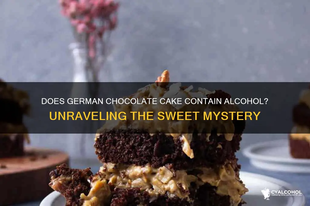 does german chocolate cake have alcohol