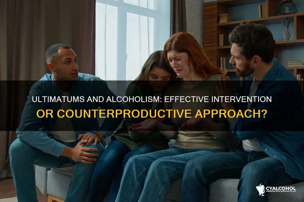 does giving an ultimatum to an alcoholic work