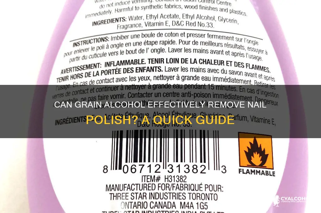 does grain alcohol remove nail polish