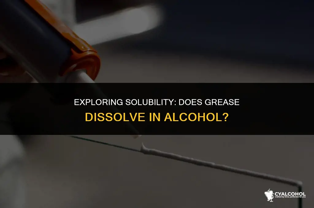 does grease dissolve in alcohol