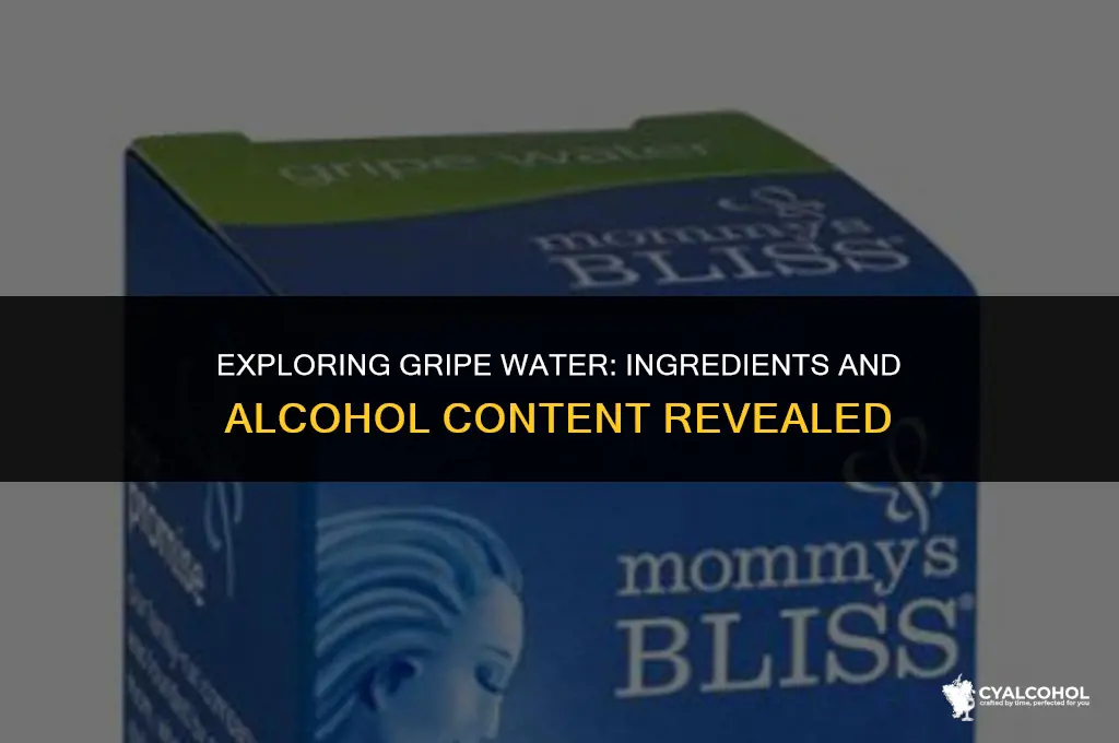 does gripe water has alcohol