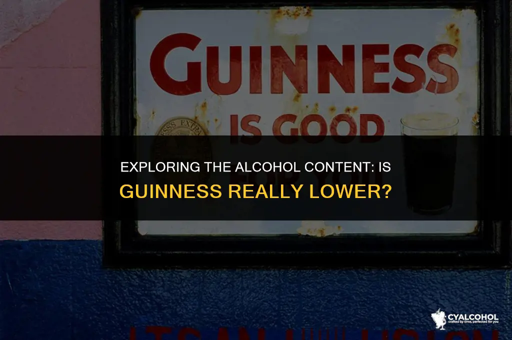 does guinness have less alcohol