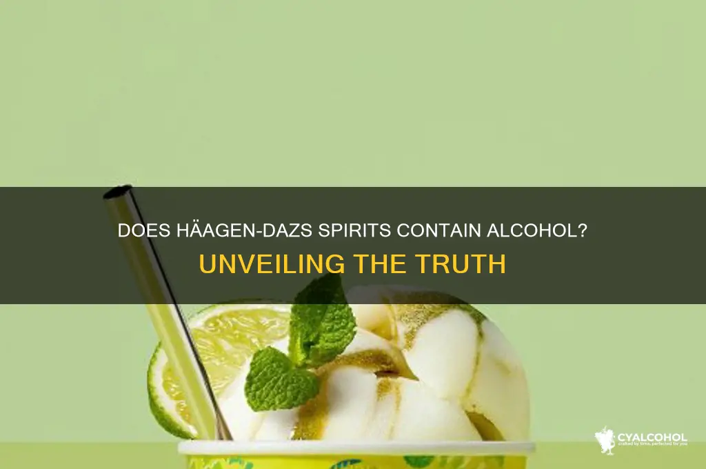 does haagen daz spirits have alcohol