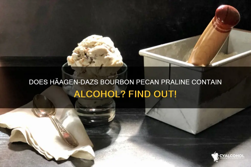 does haagen dazs bourbon pecan praline have alcohol