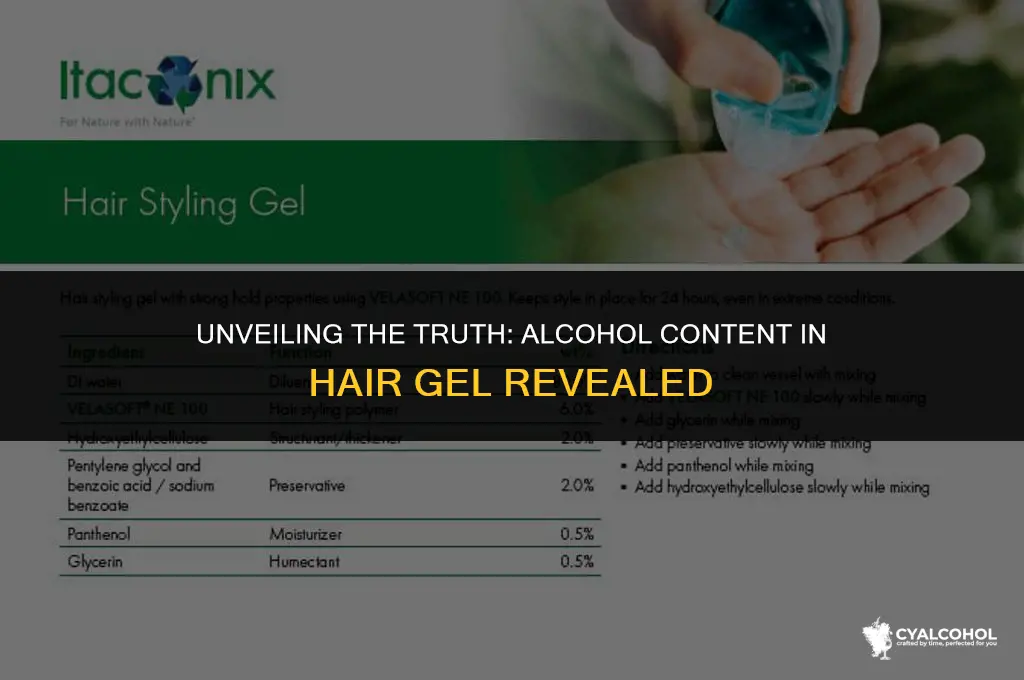 does hair gel have alcohol