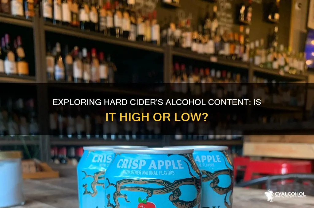 does hard cider have a lot of alcohol