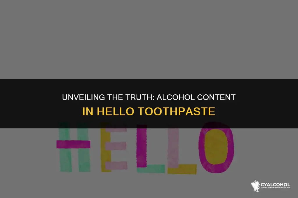 does hello toothpaste have alcohol