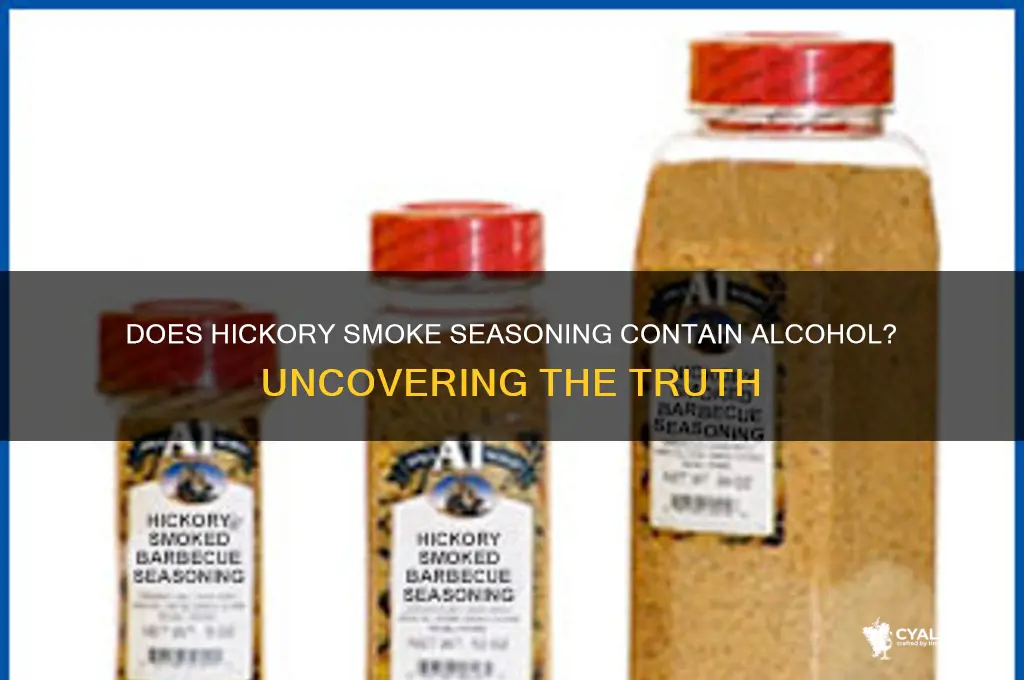 does hicory smoke seasoning have alcohol in it