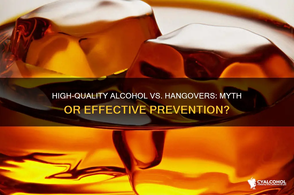 does high quality alcohol prevent hangovers