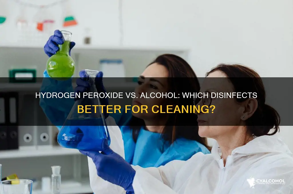 does hydrogen peroxide disinfect as well as alcohol