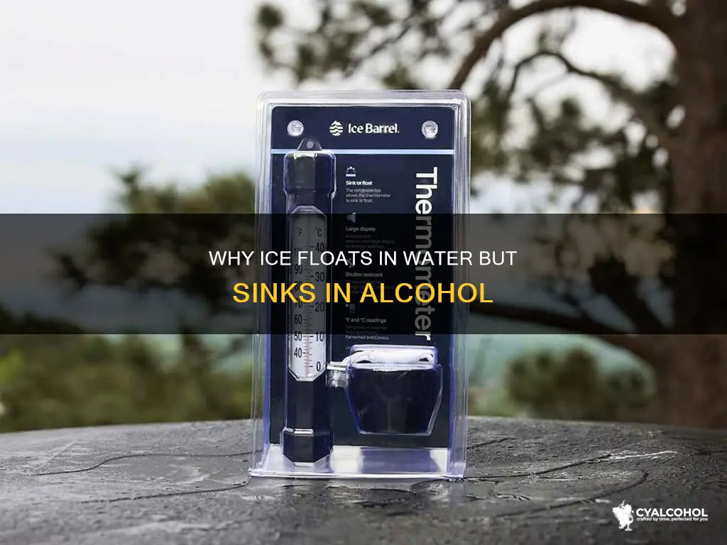 does ice float on water but sink in alcohol