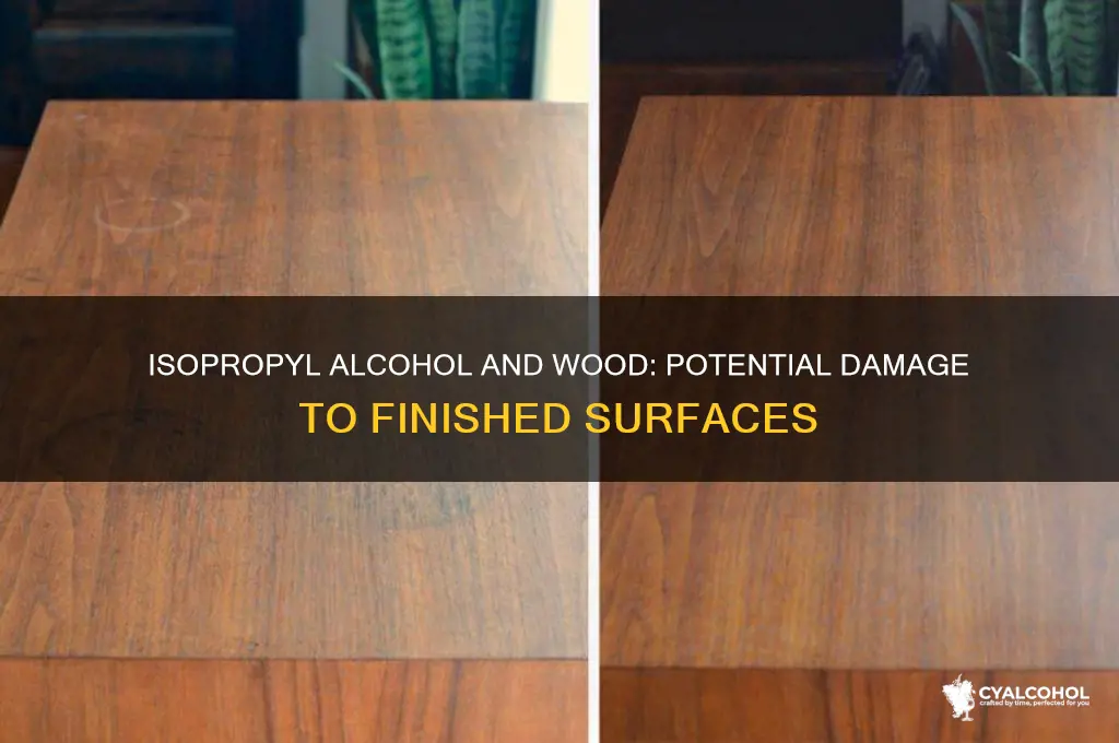 does isoprophl alcohol damage finished wood