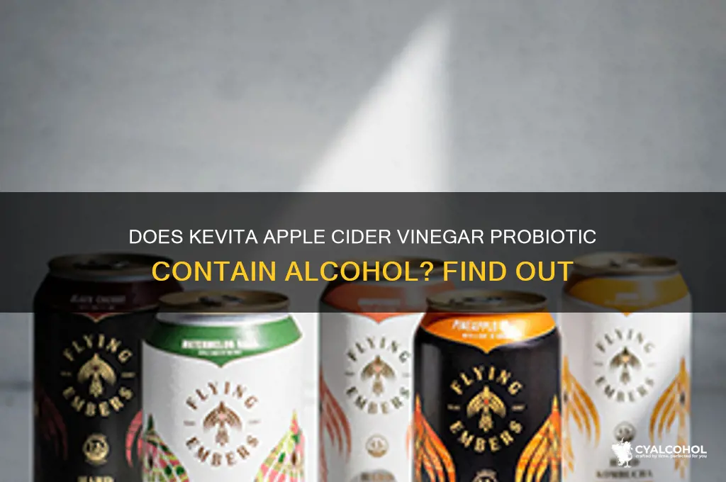 does kevita apple cider vinegar probiotic have alcohol