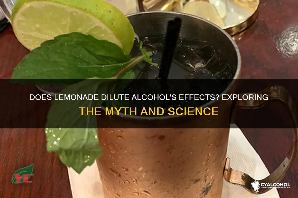 does lemonade weaken alcohol