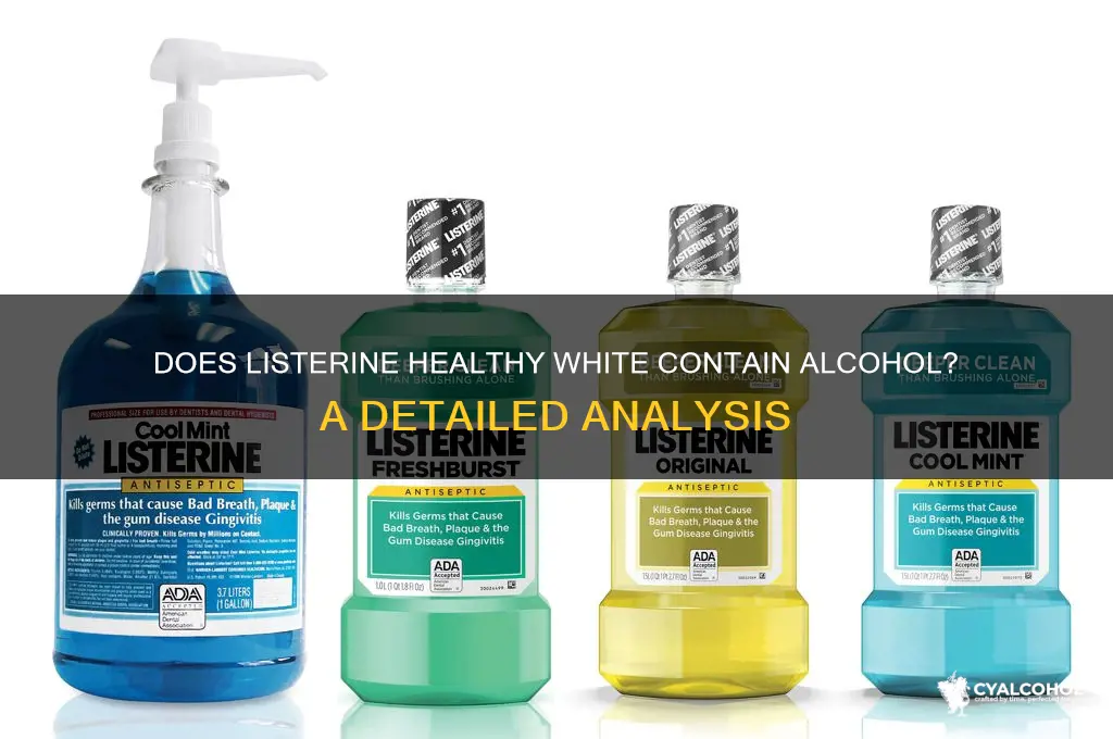 does listerine healthy white have alcohol