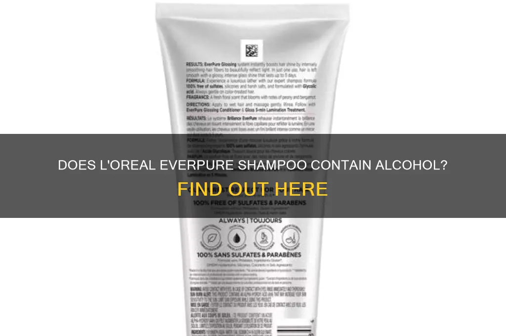 does loreal everpure shampoo have alcohol