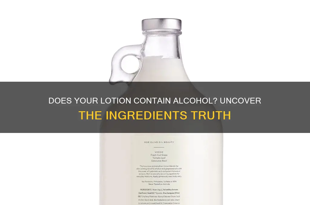 does lotion have alcohol in it