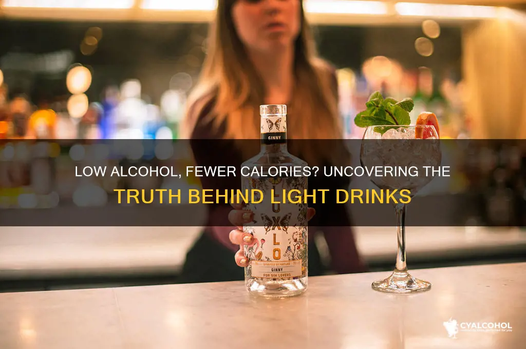 does low alcohol mean less calories