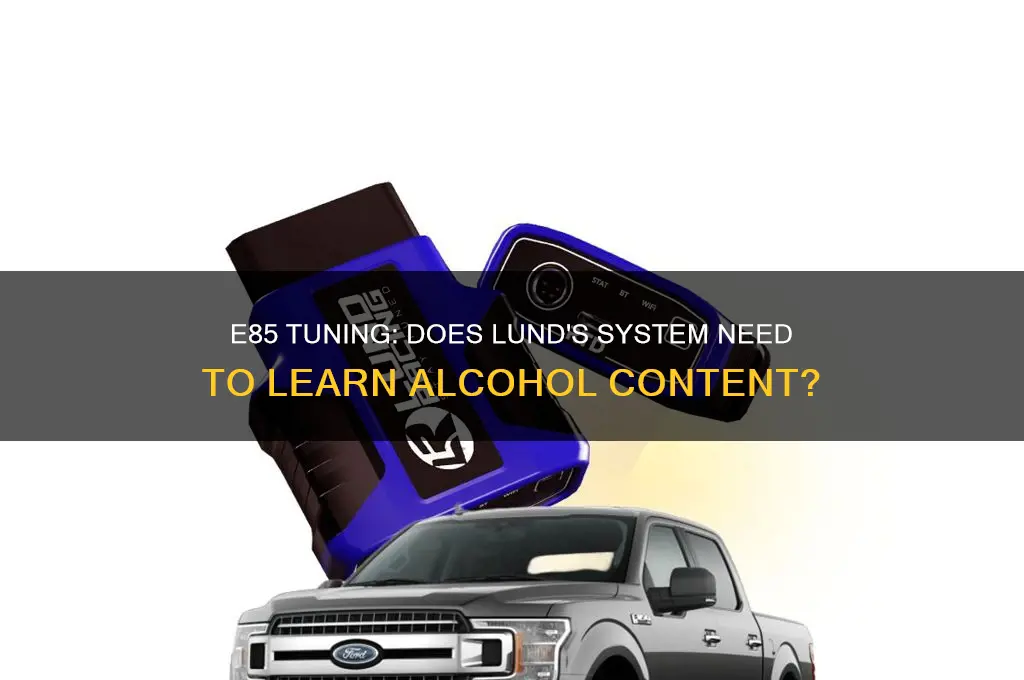 does lund e85 tune need to learn alcohol