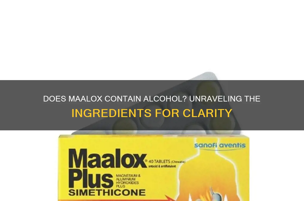 does maalox have alcohol in it