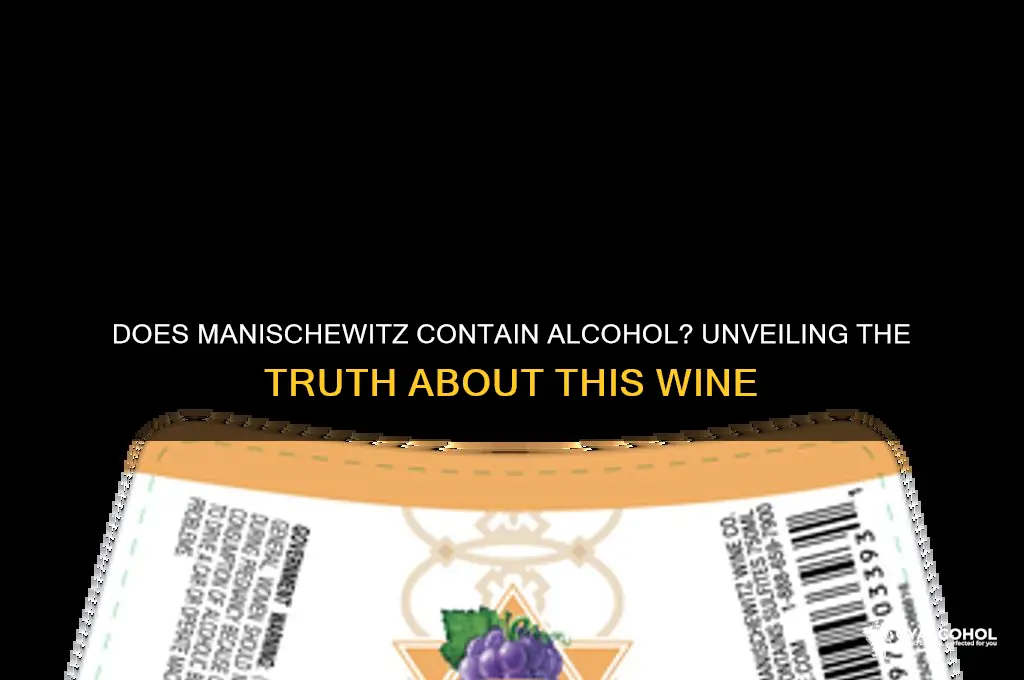 does manischewitz have alcohol