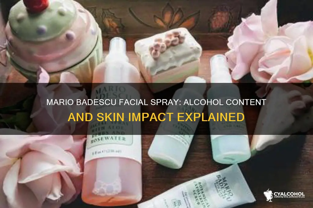 does mario badescu spray have alcohol