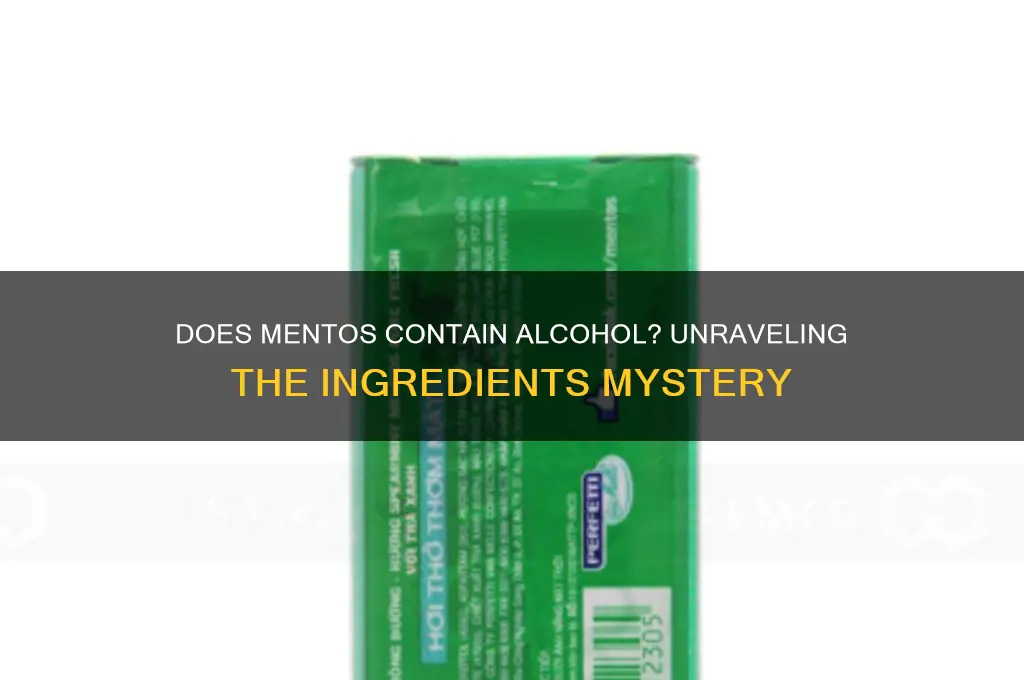does mentos have alcohol
