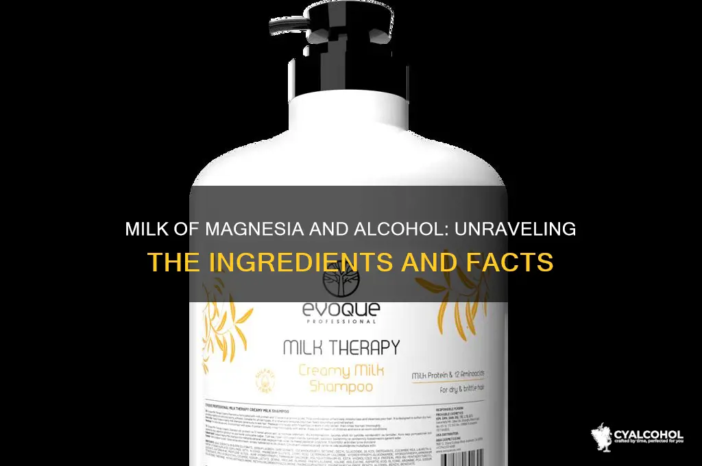 does milk of magnesia have alcohol