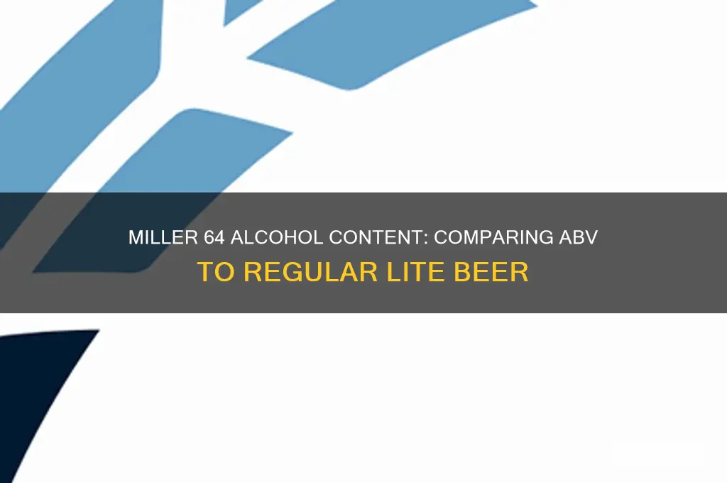 does miller 64 hsve same alcohol ad litr