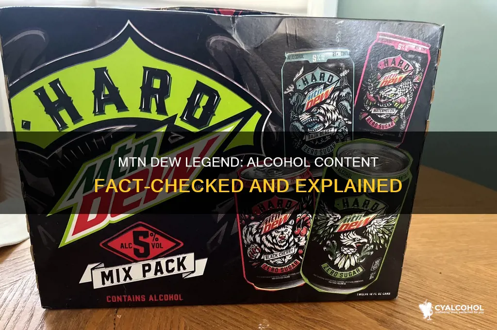 does mtn dew legend have alcohol