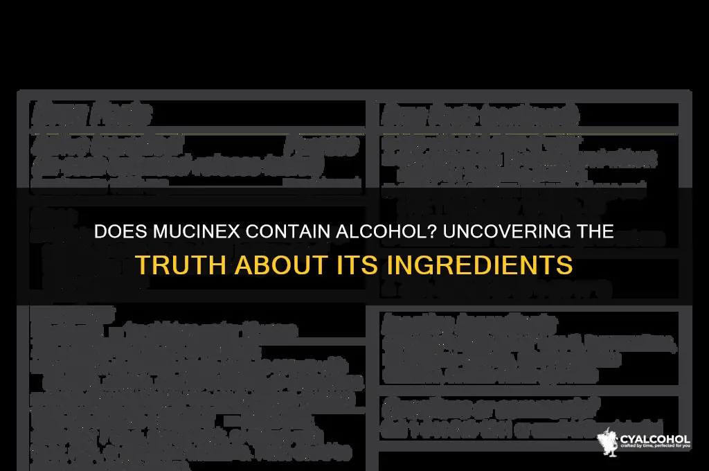 does musinex have alcohol
