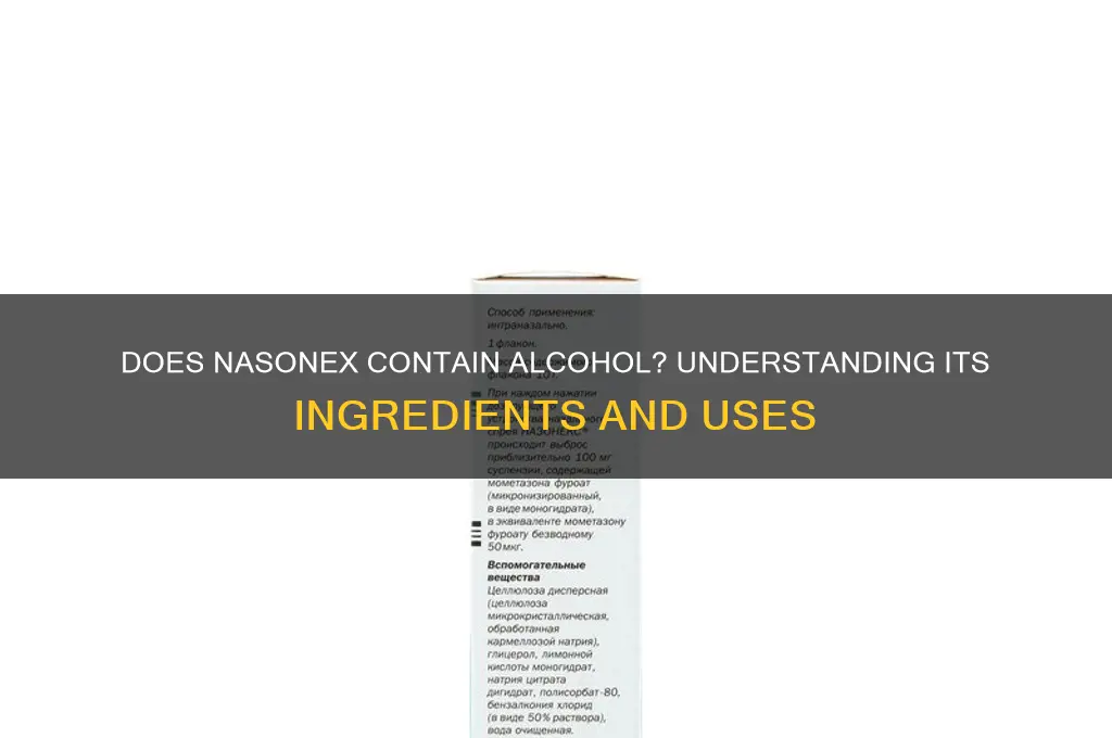 does nasonex have alcohol