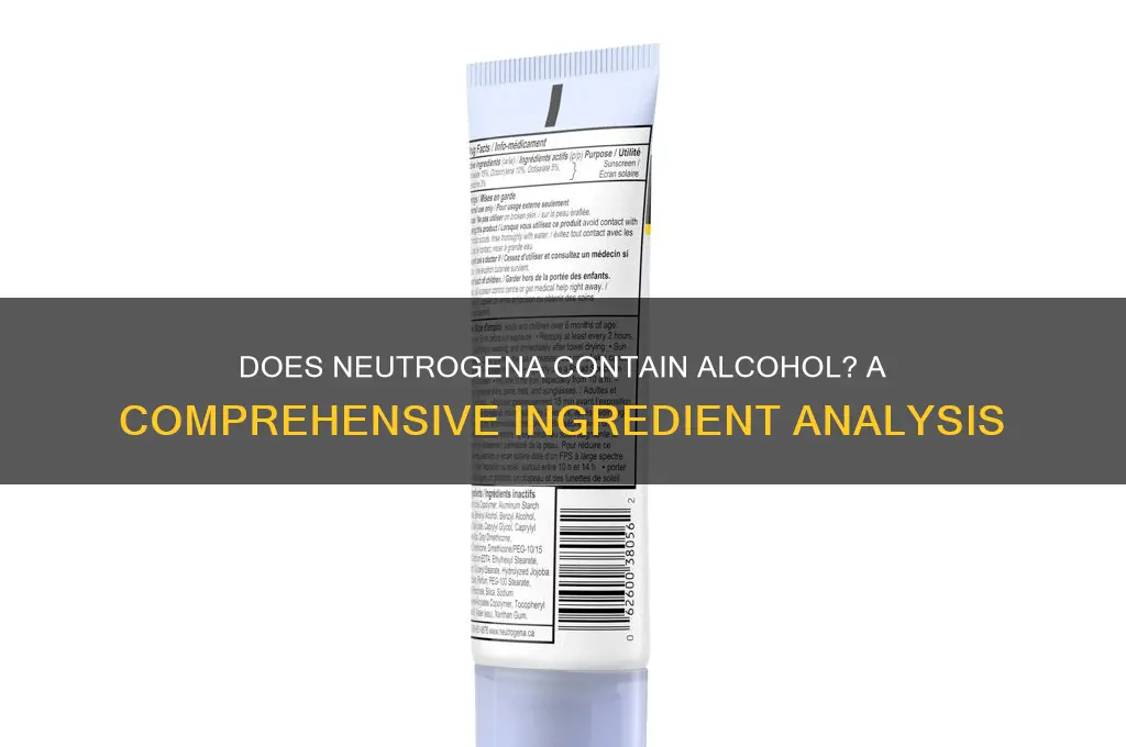 does neutrogena have alcohol