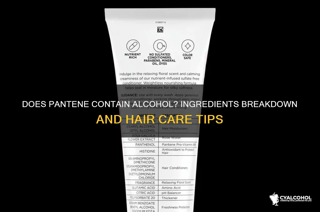 does pantene have alcohol in it