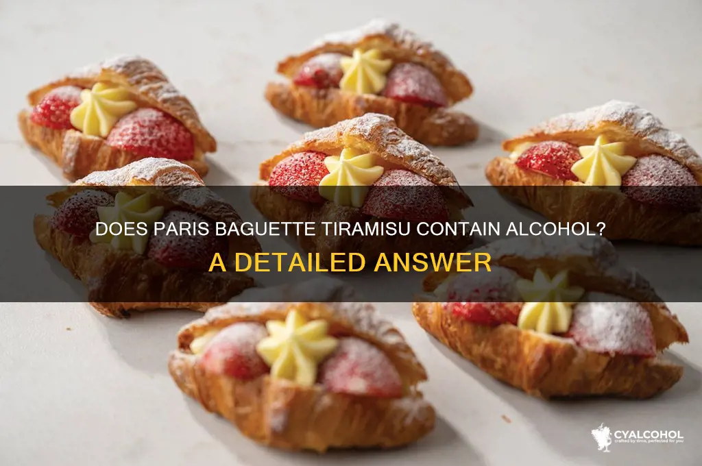 does paris baguette tiramisu have alcohol