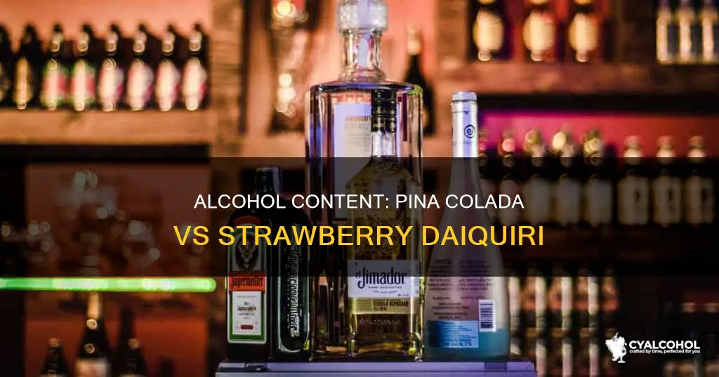 does pina colada or strawberry daiquiri have more alcohol