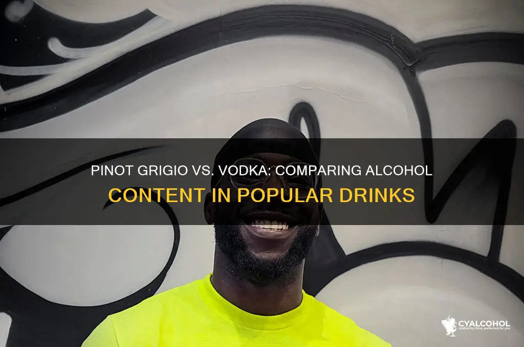 does pino grigio have more alcohol than vodka
