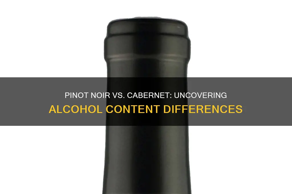 does pinot noir have less alcohol than cabernet