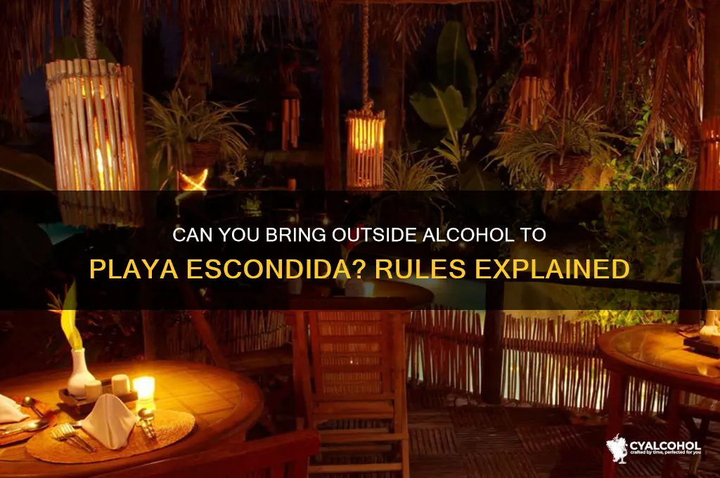does playa escondida allow outside alcohol
