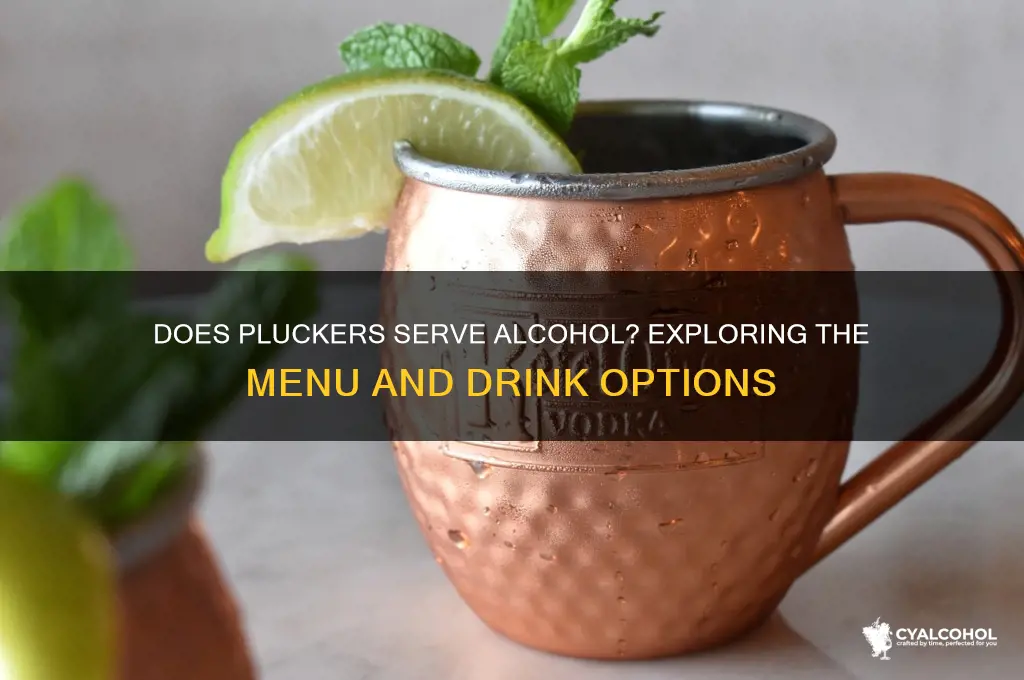 does pluckers have alcohol