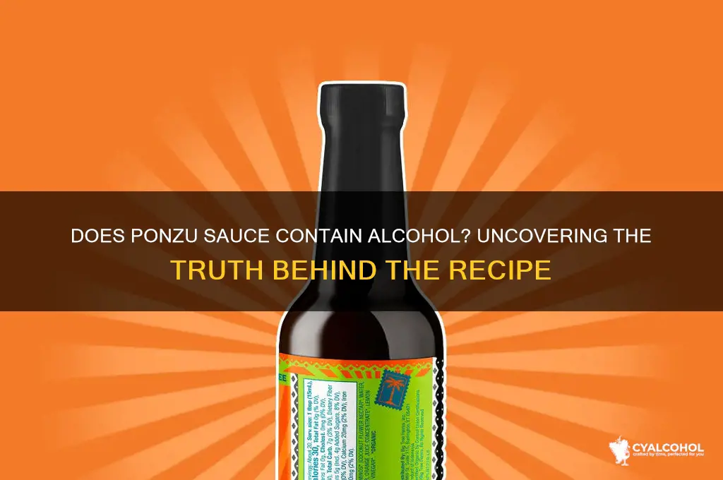 does ponzu sauce have alcohol