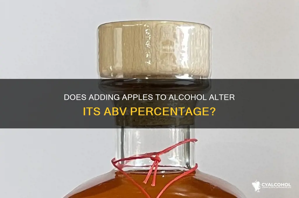 does putting apples in alcohol change the abv
